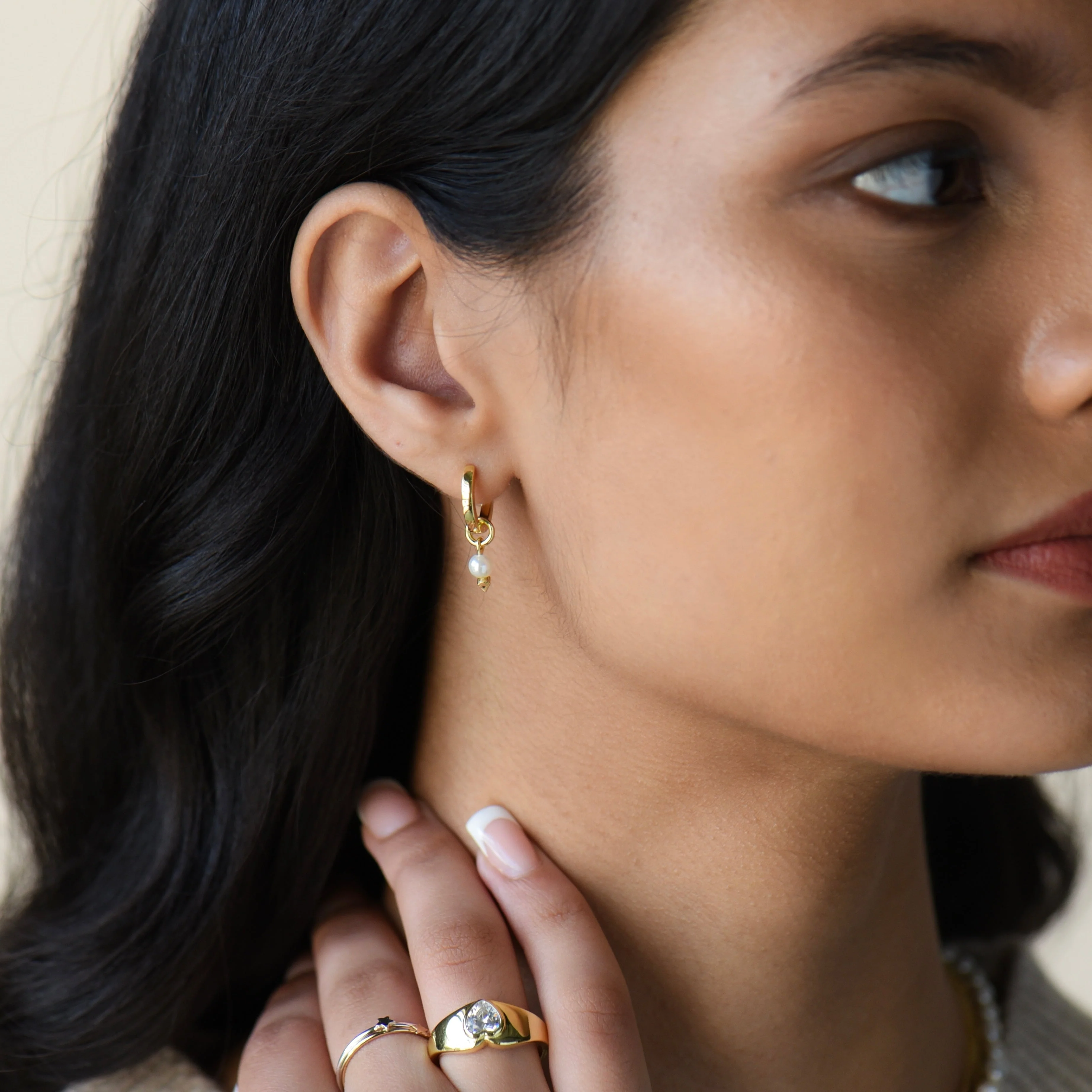 Pearl Diamond Hoop Charm - Image 2