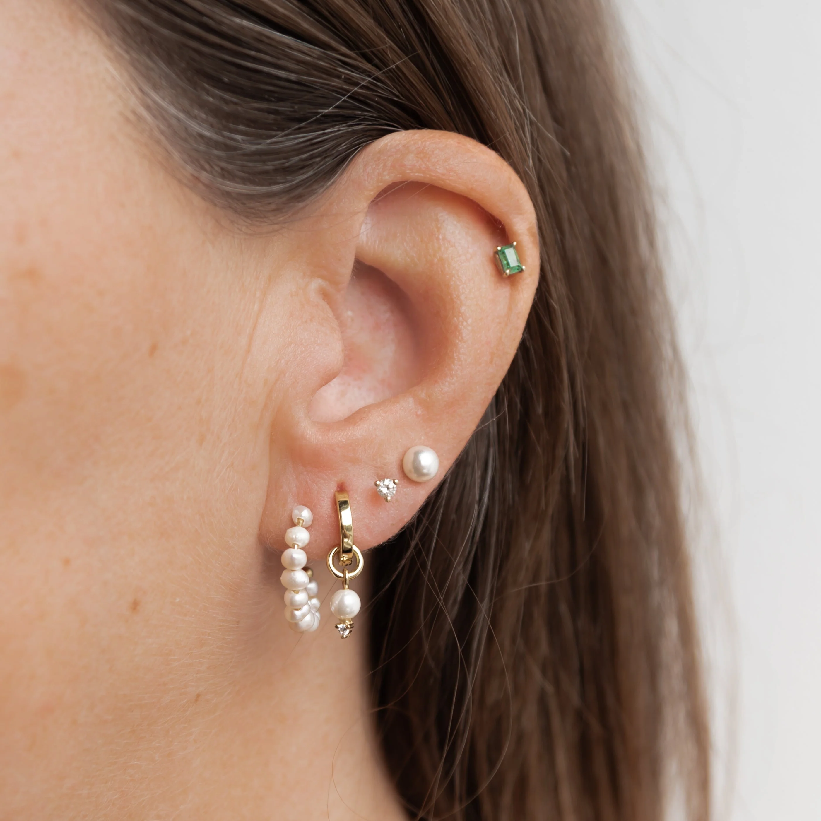 Pearl Diamond Hoop Charm - Image 3