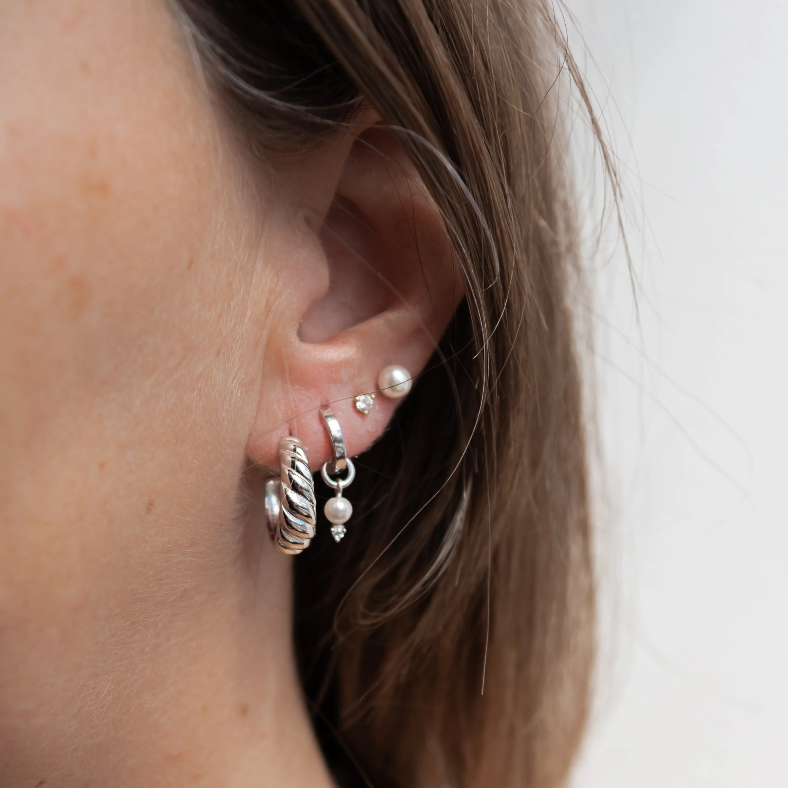 Pearl Diamond Hoop Charm - Image 5