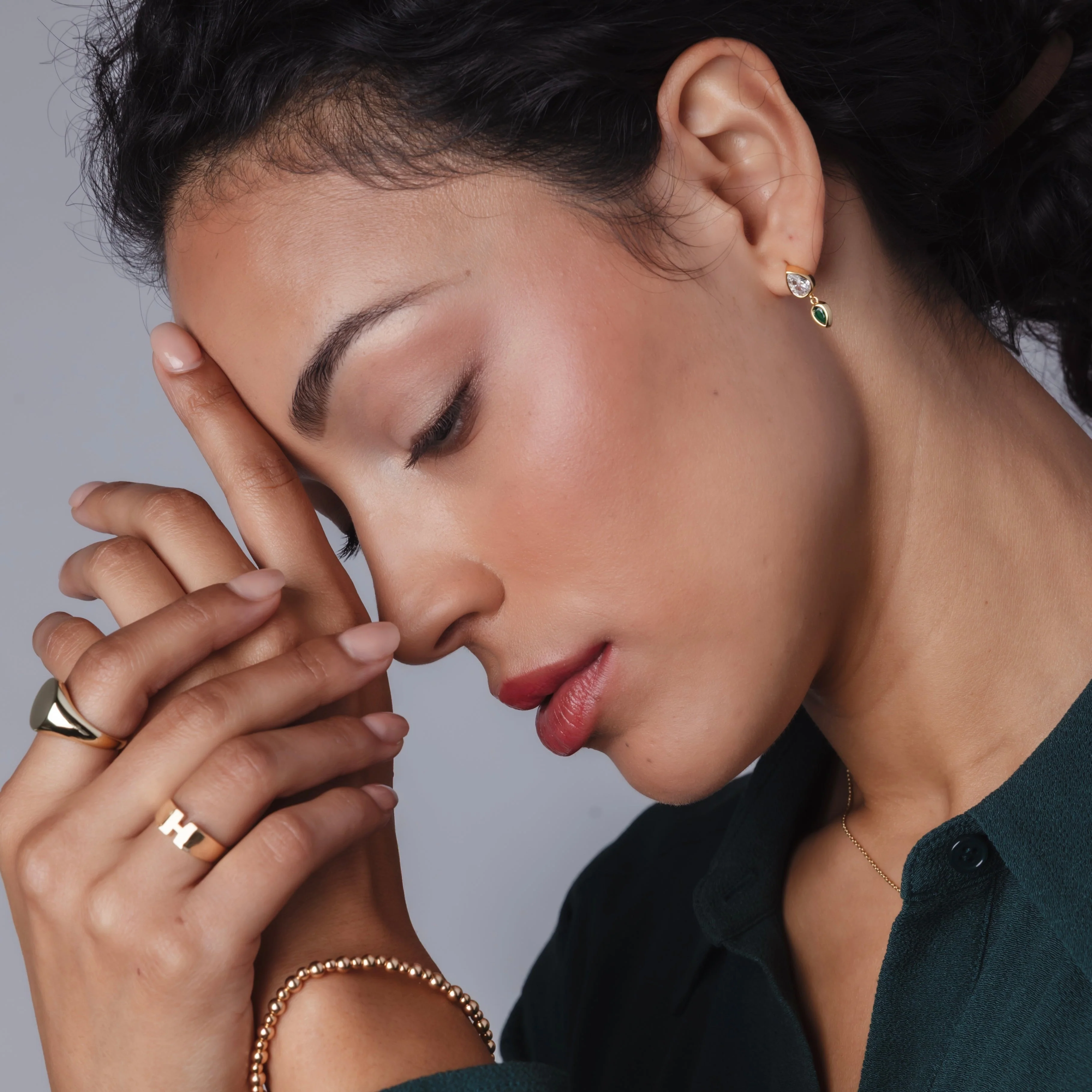 Emerald Drop Earring - Image 3