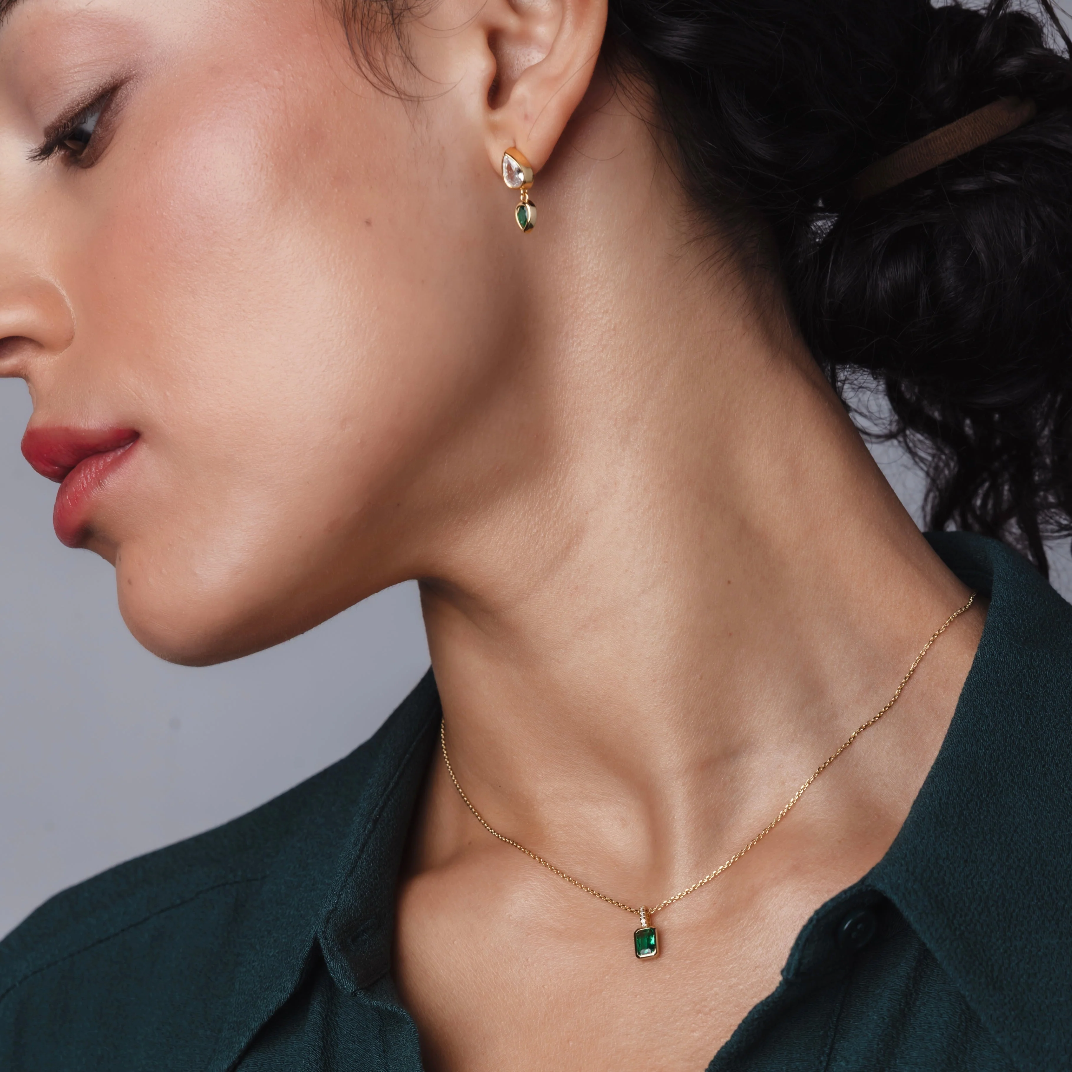 Emerald Drop Earring - Image 9