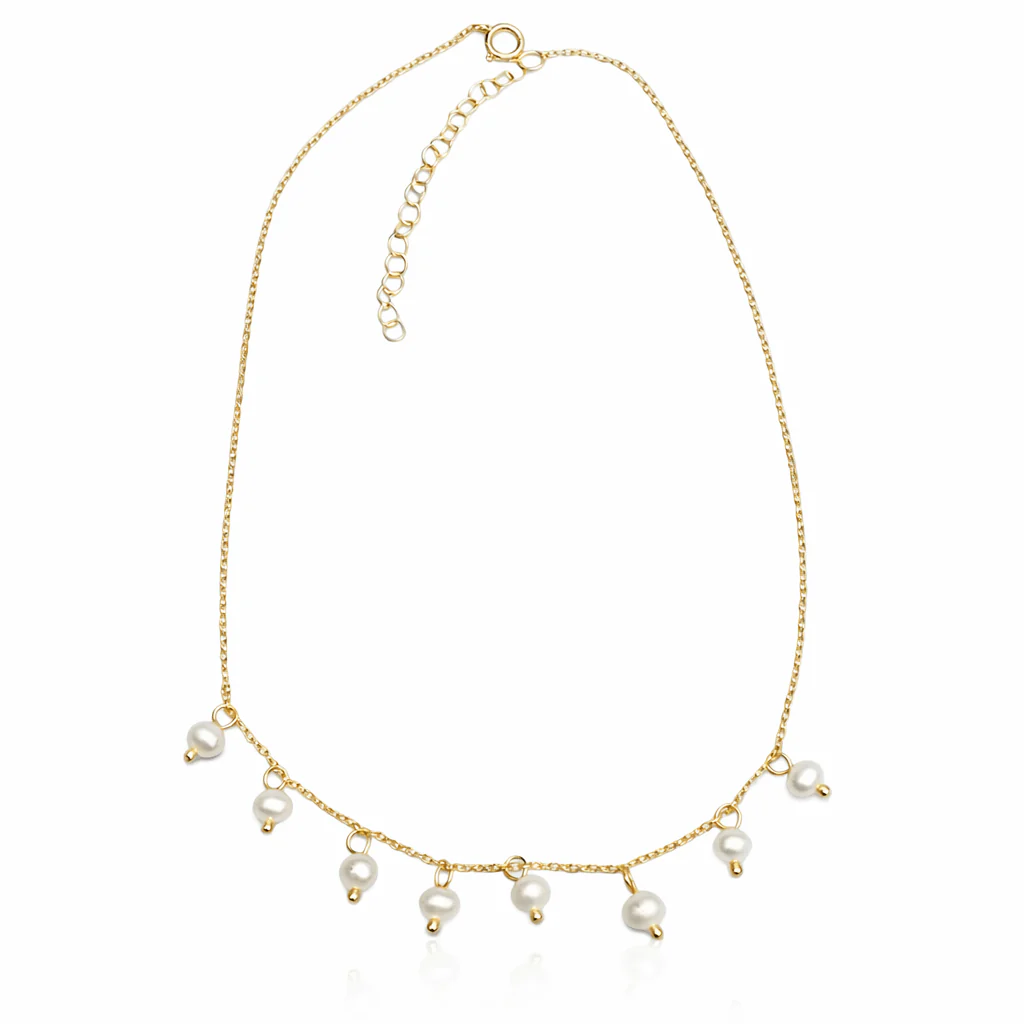Pearl Drop Short Necklace - Image 3