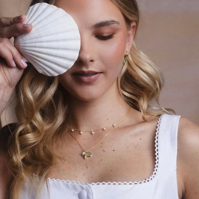 Pearl Drop Short Necklace - Image 5