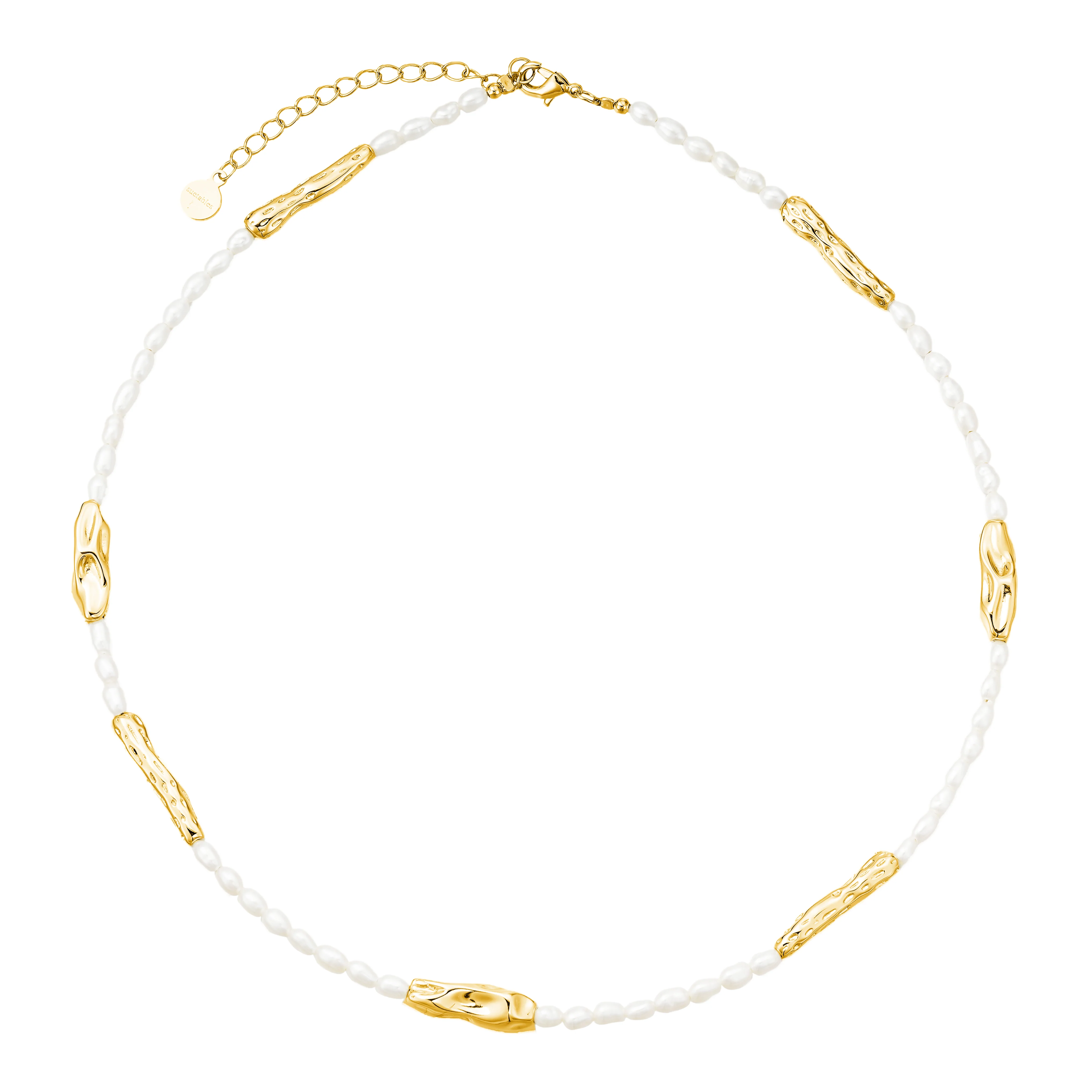 Pearl & Organic Bar Necklace - Image 3