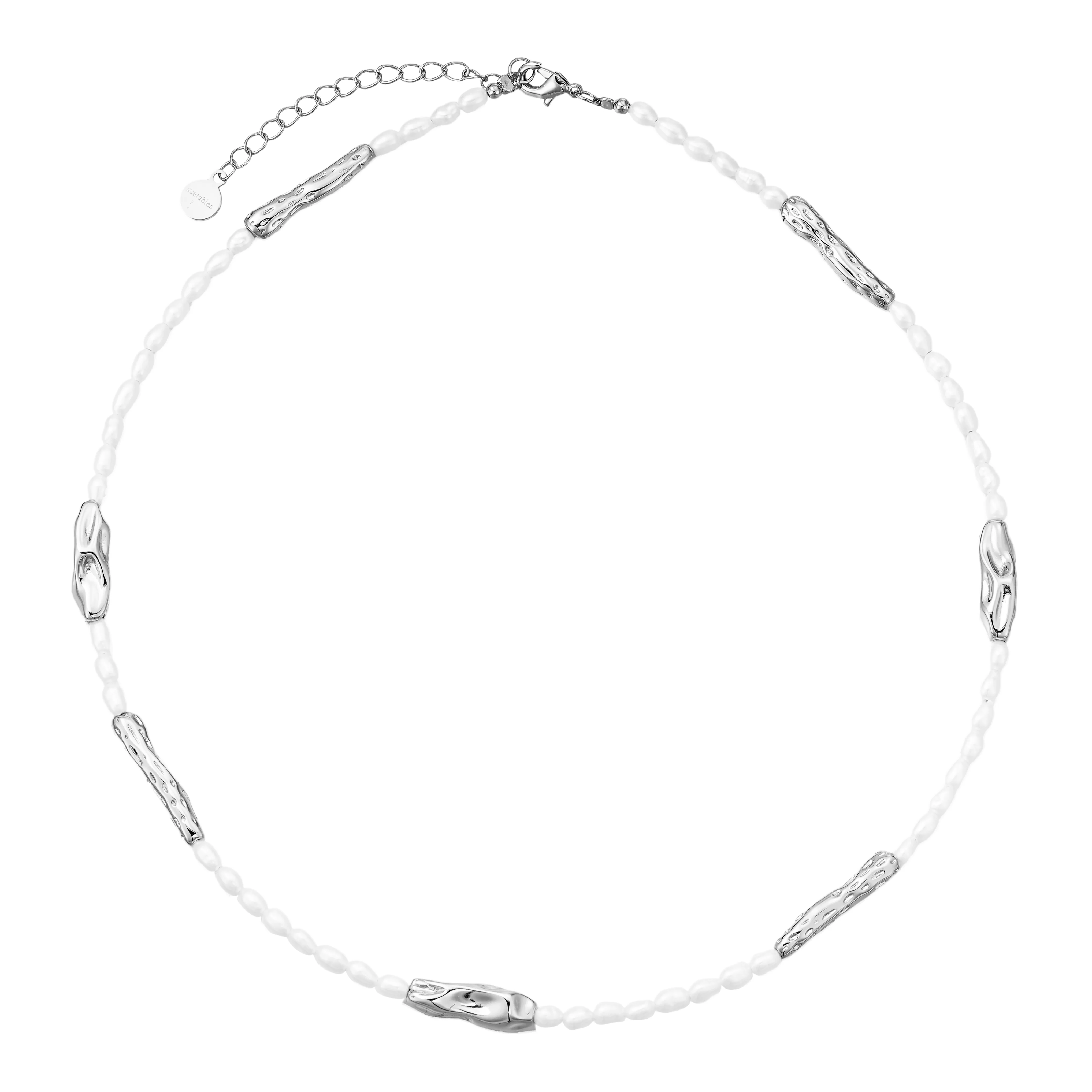 Pearl & Organic Bar Necklace - Image 4