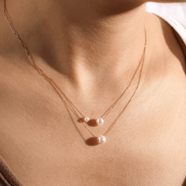 Petra Double Pearl Necklace - Image 4
