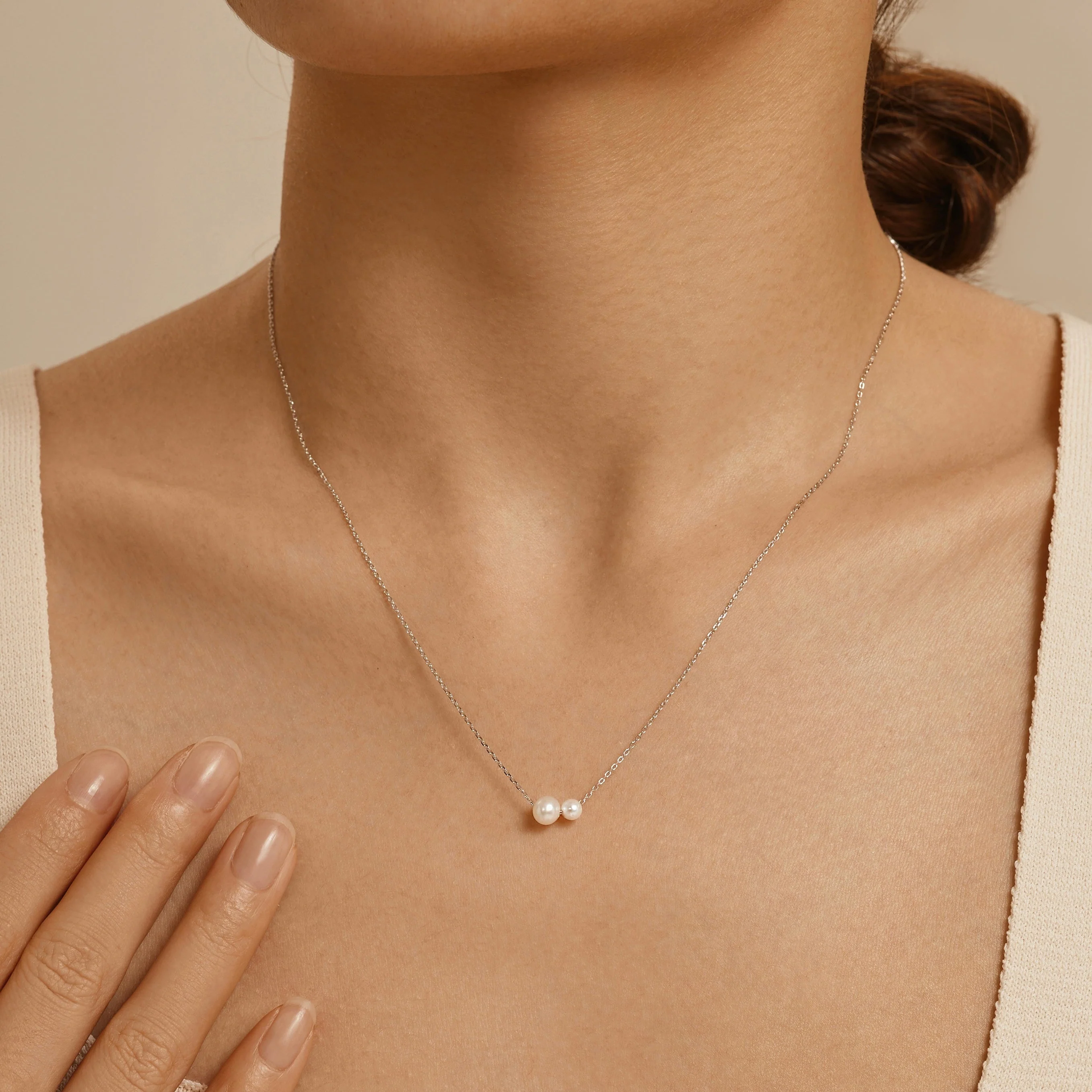 Petra Double Pearl Necklace - Image 5