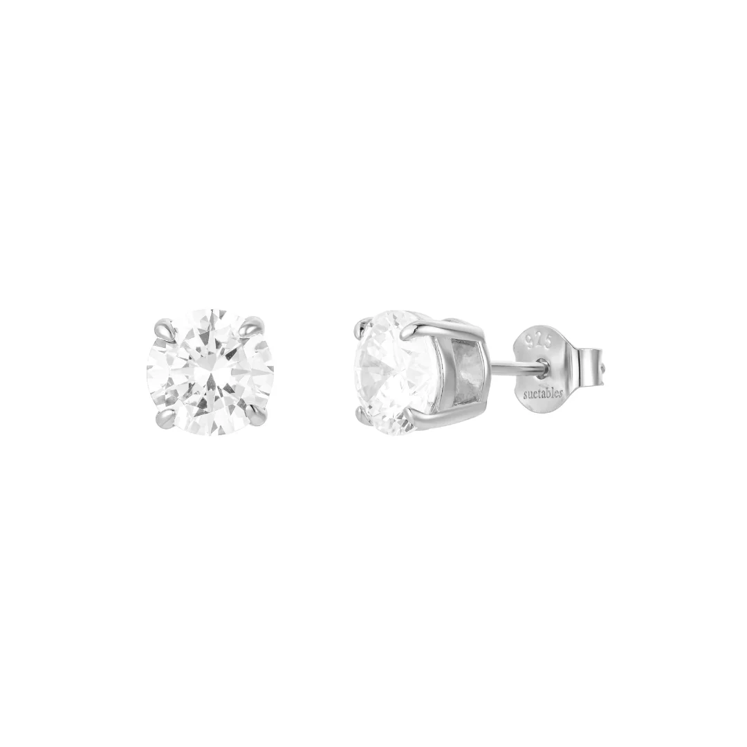 Round Cut Stud Earrings - Image 3