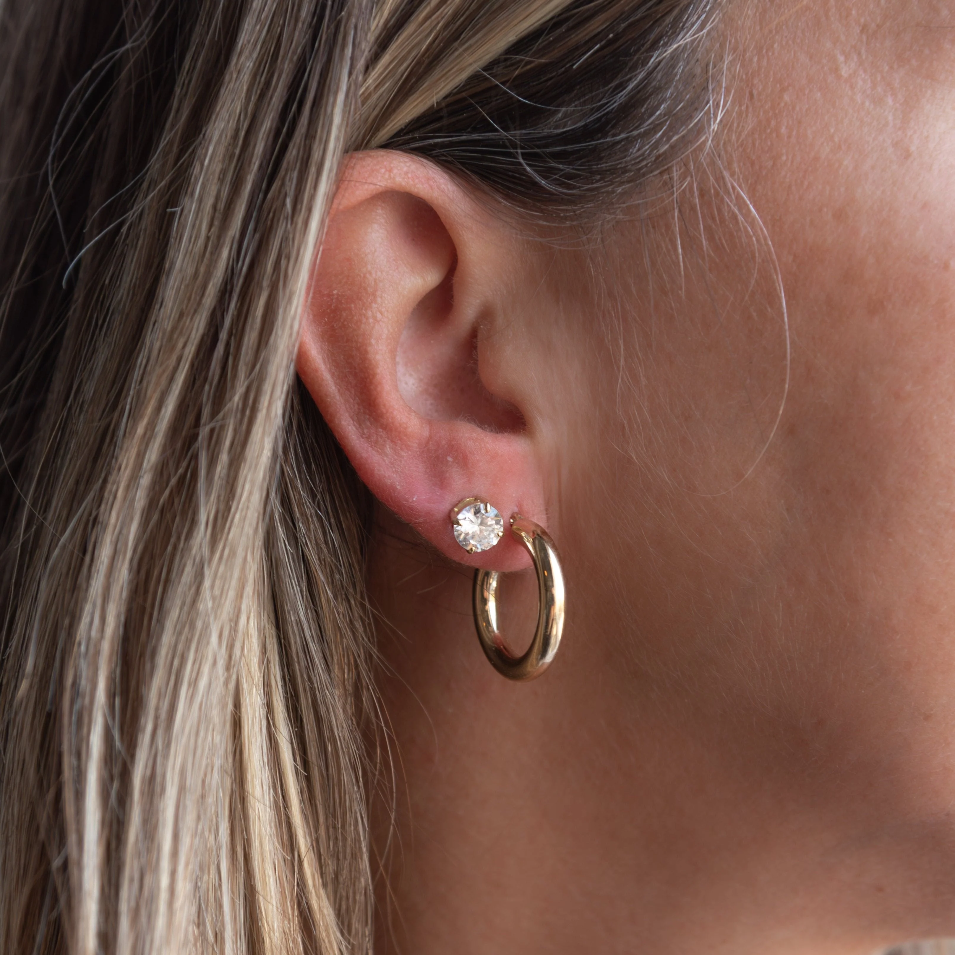 Round Cut Stud Earrings - Image 4