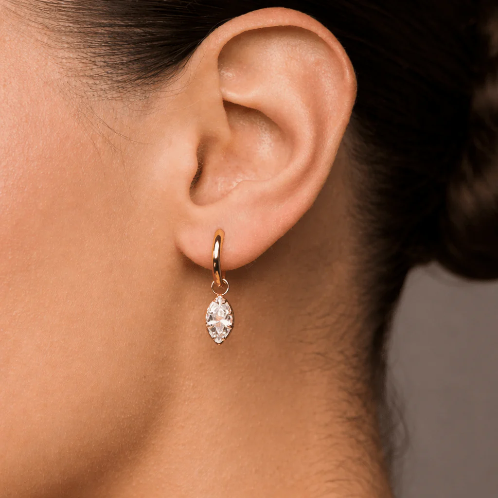 Sparkly Marquise Single Hoop Charm - Image 2