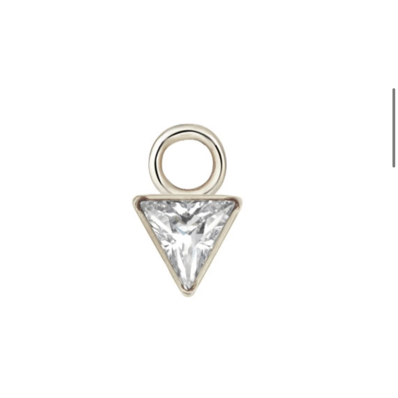 Sparkly Triangle Cut Hoop Charm - Image 4
