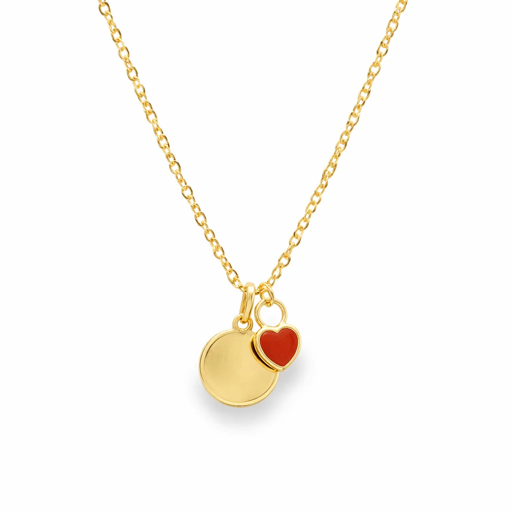 14K Sweet Heart Engravable Necklace - Image 4