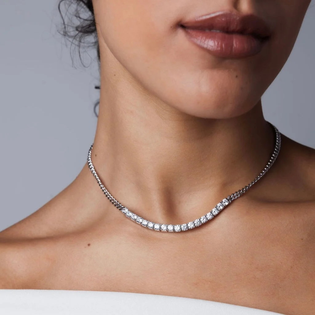 Tennis Bold Curb Necklace - Image 3
