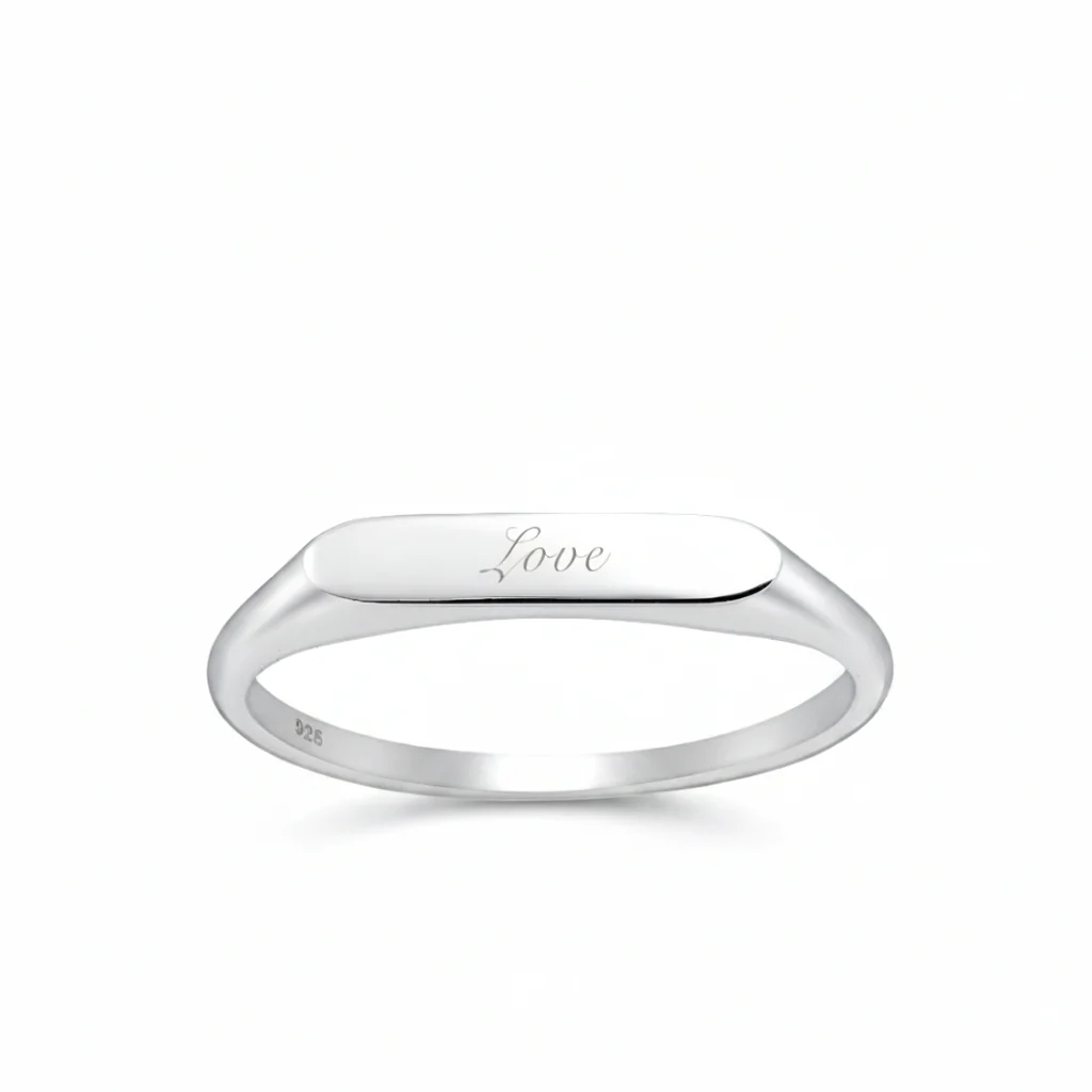 Thin Rectangle Signet Ring - Image 5