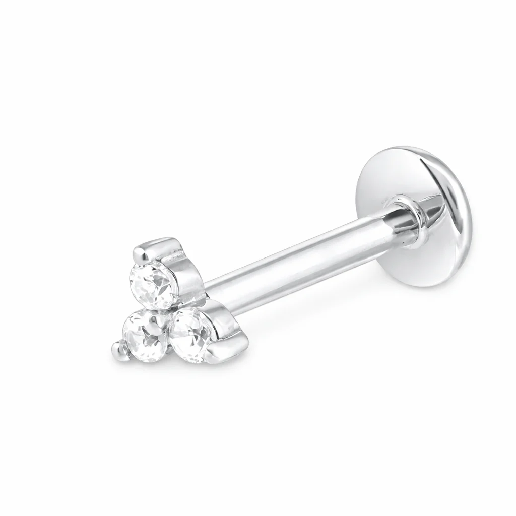 Trio Flat Back Single Stud Earring