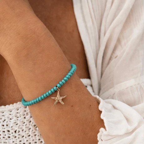 Coastal Turquoise Starfish Bracelet - Image 2