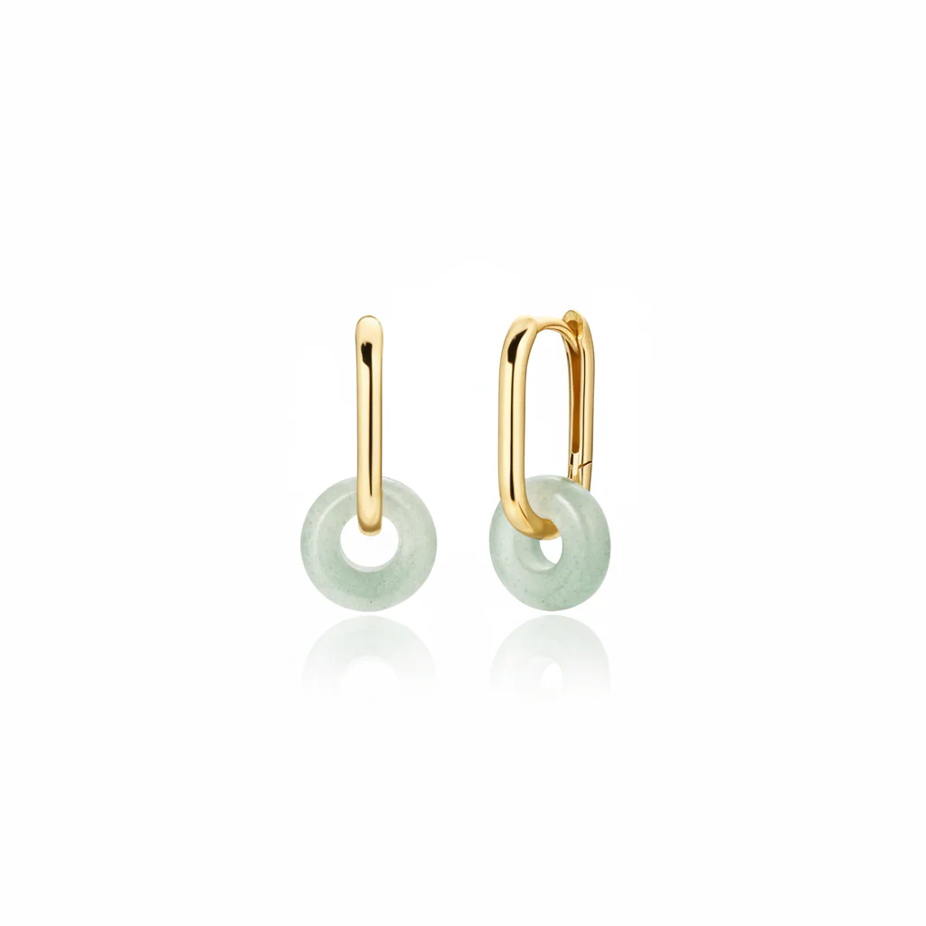 Two-In-One Gemstone Rectangle Hoops