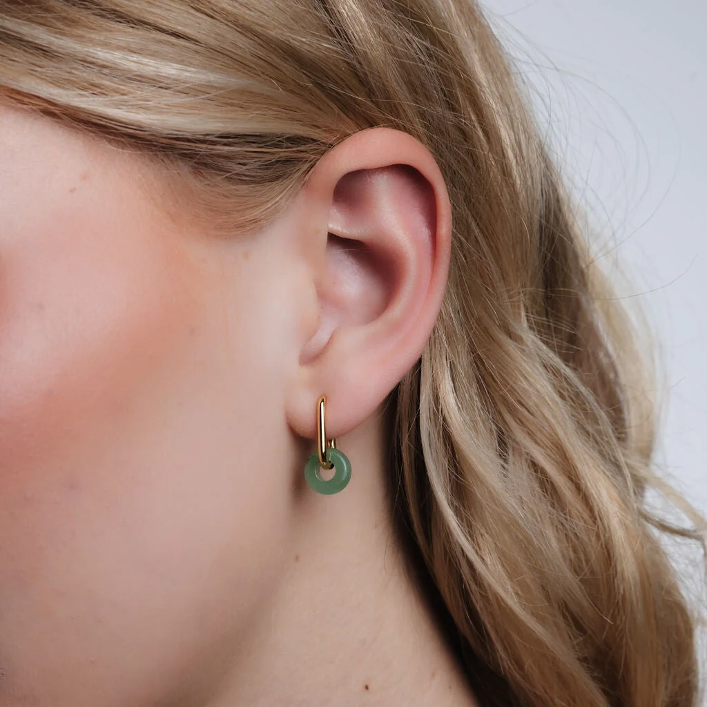 Two-In-One Gemstone Rectangle Hoops - Image 3