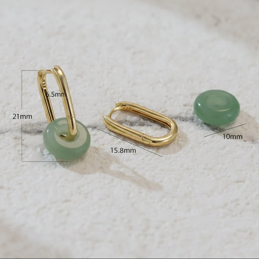 Two-In-One Gemstone Rectangle Hoops - Image 4