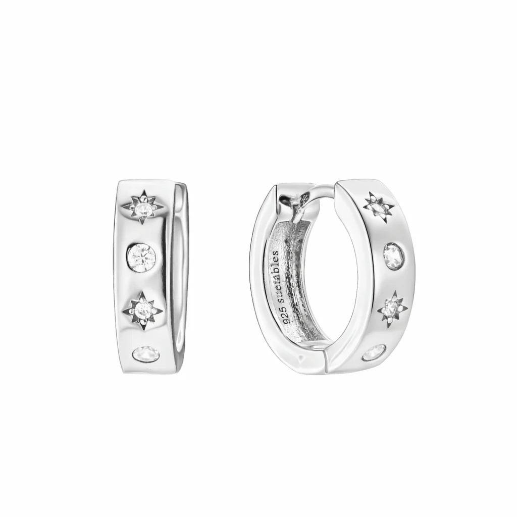 Universe Starburst Chunky Huggie Hoop - Image 3
